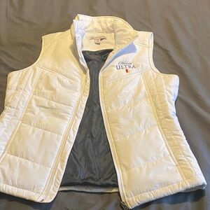Michelob ultra White Puffer Vest with Embroidered Logo